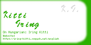 kitti iring business card